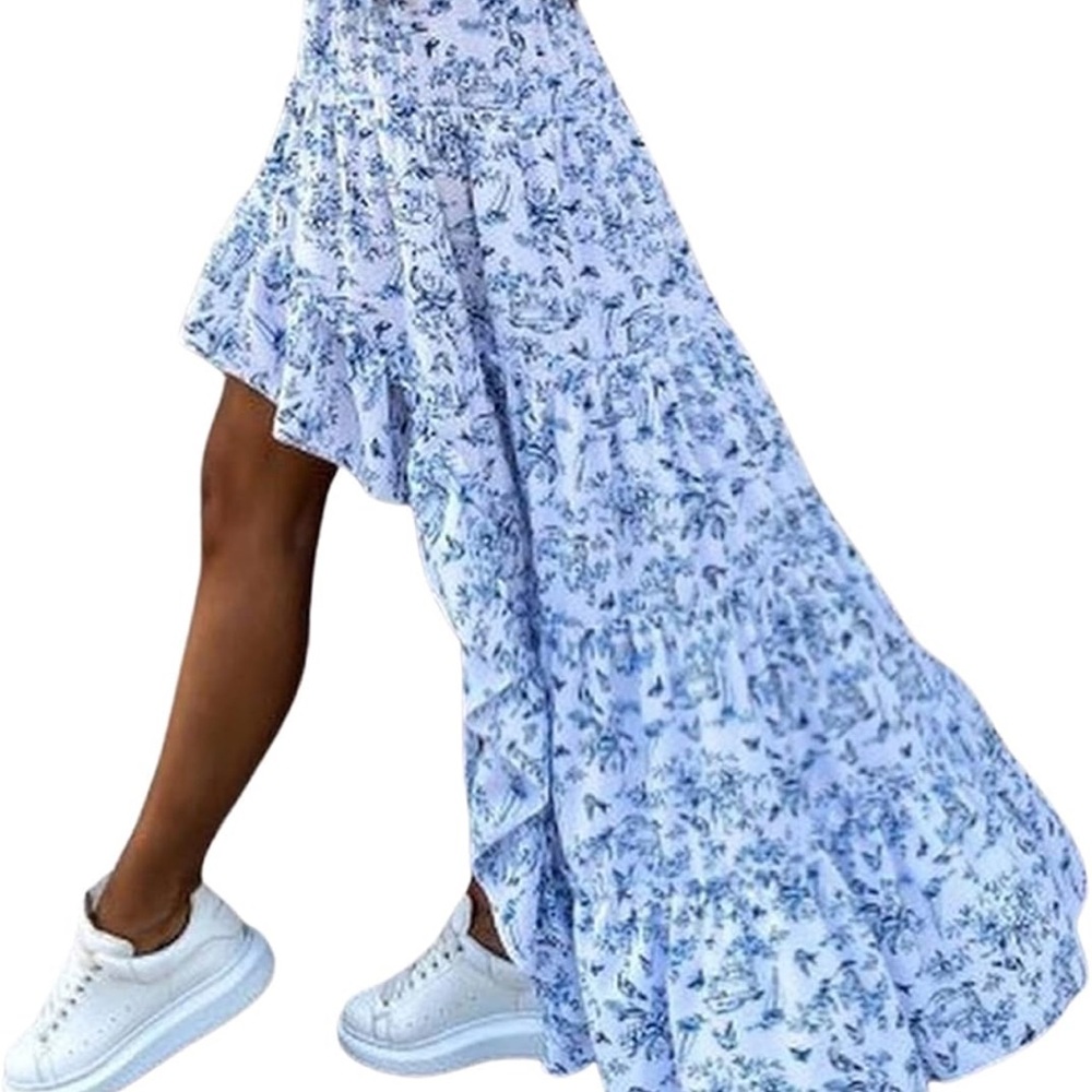 High-Low Printed Skirt - Picture 4 of 4